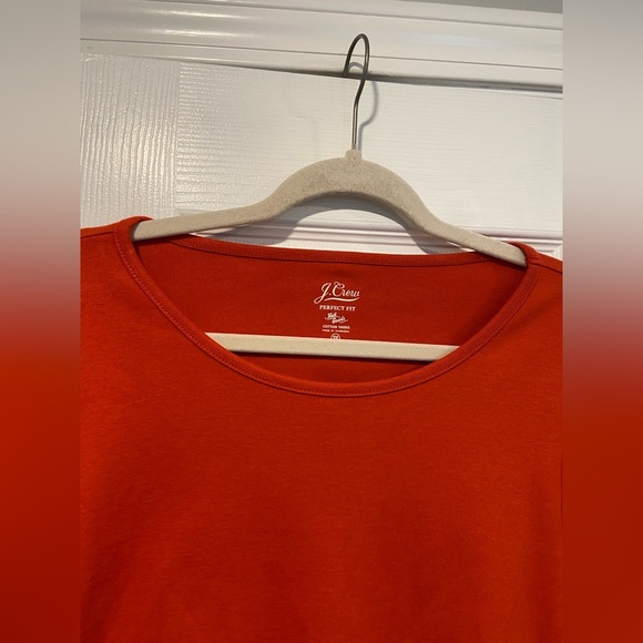 NWOT J. Crew Size 3X Perfect Fit Tee Shirt Short Sleeve Cotton Crew Orange - Picture 4 of 11